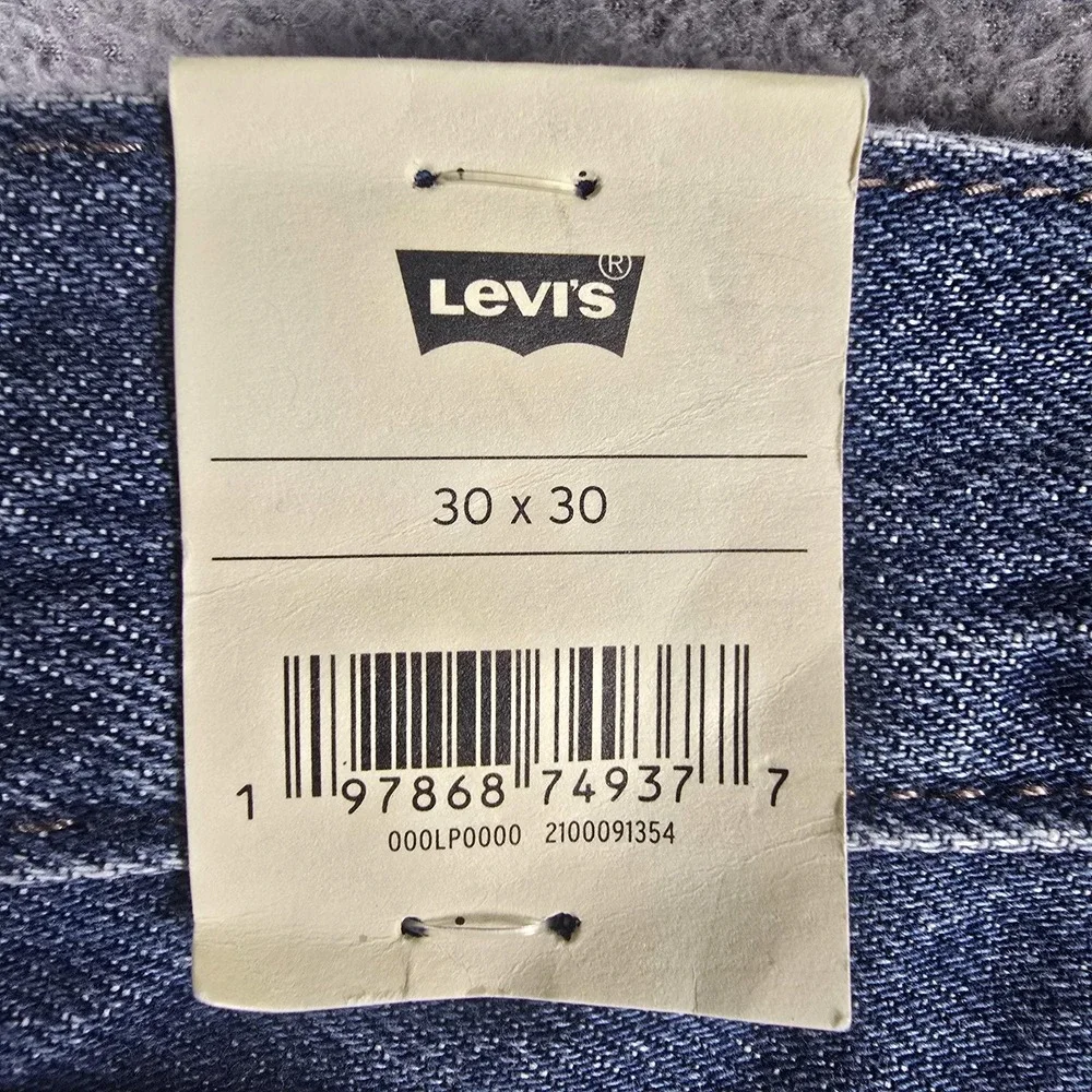 Levis Premium 568‎ Jeans Mens 30x30 Blue Loose Straight Cargo Denim Pants NWT